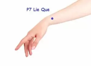 Point P7 acupuncture